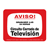 Show product details for DTV-202s Maxwell Alarm CCTV NOTICE! Decal 4" x 4" (Outside Mount) - Spanish Version